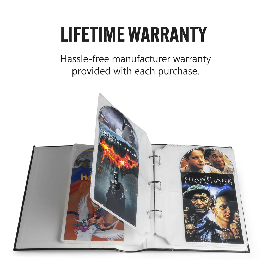 Bellagio-Italia Insert Sheets for / Storage Binder - Holds DVDs, CDs, Blu-Rays & Video Games - Acid-Free Binder Organizer Sheets - 48 Sheets - 6 Pack