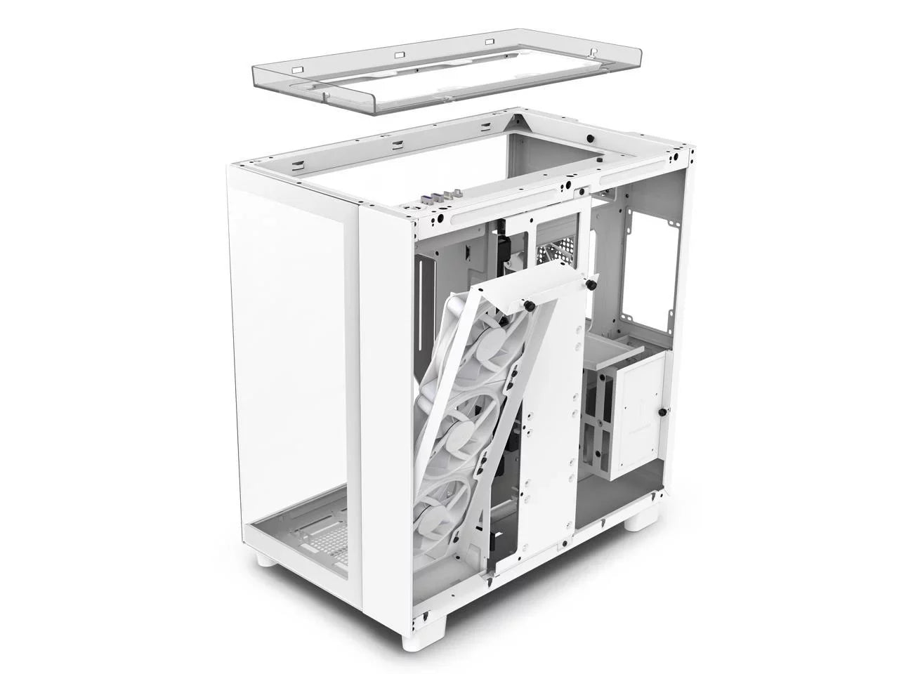 Elite - All White - --01 - Premium Dual-Chamber - Mid-Tower -  Fans - Case