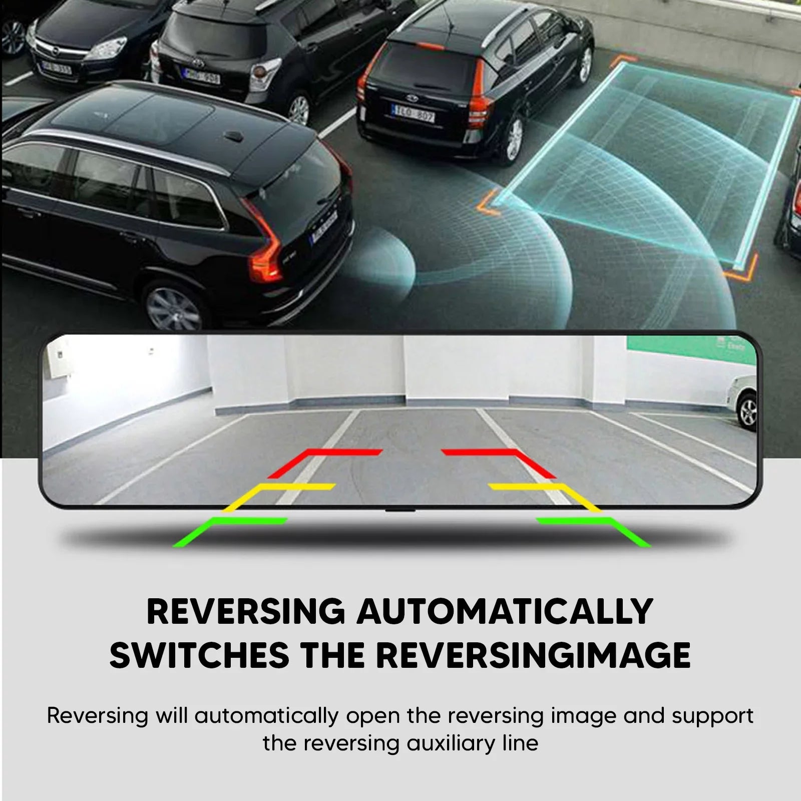Car Rear View Mirror Camera Dual Dash Cam  Video Recorder Driving Recorder with Night Vision Panoramic Rearview Mirror with 4K 12" Full Touch Screen