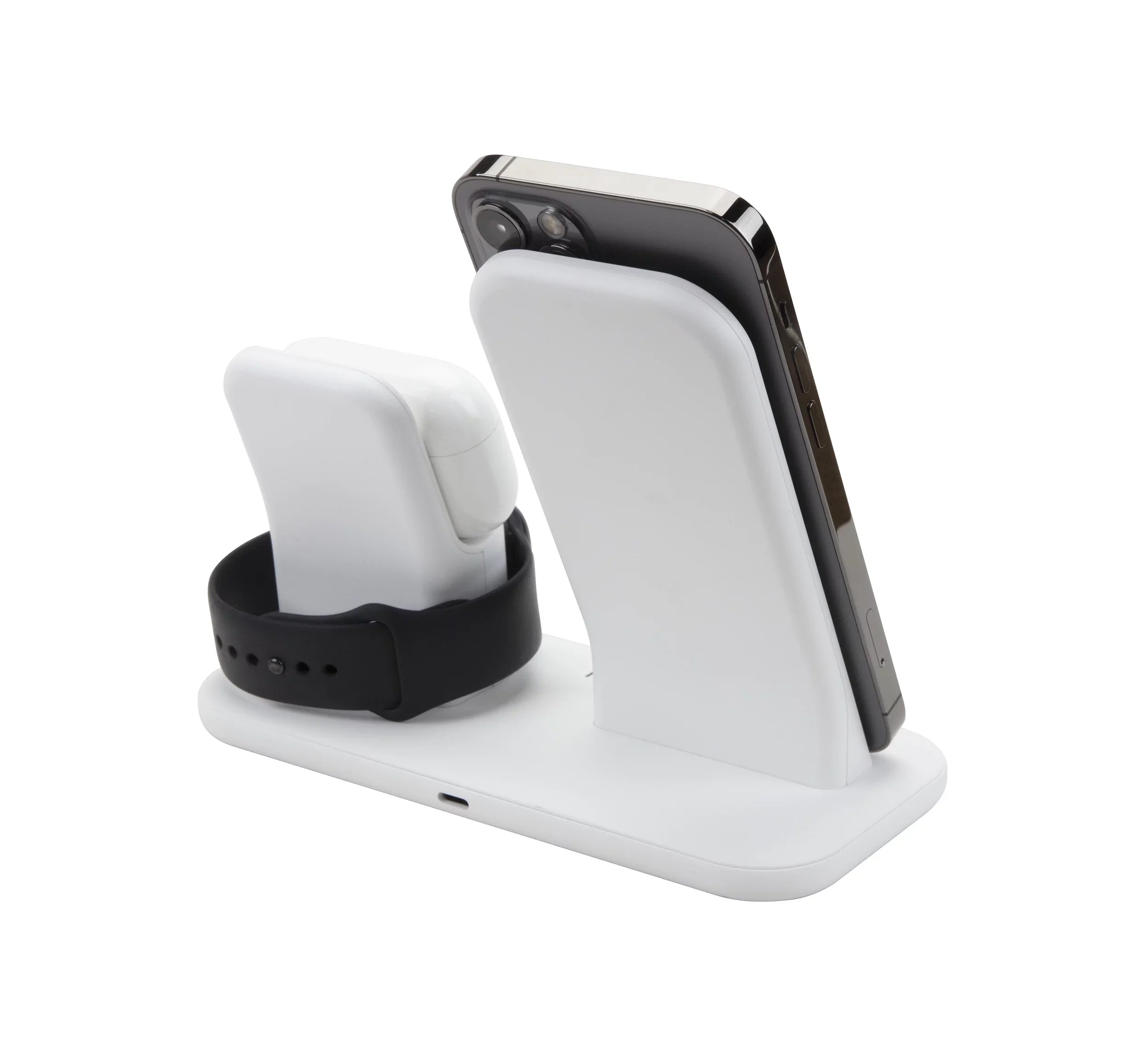 Scosche - Qi-Enabled Smartphones, Watches and Earbuds, Qi-Certified Wireless Charging Dock, White