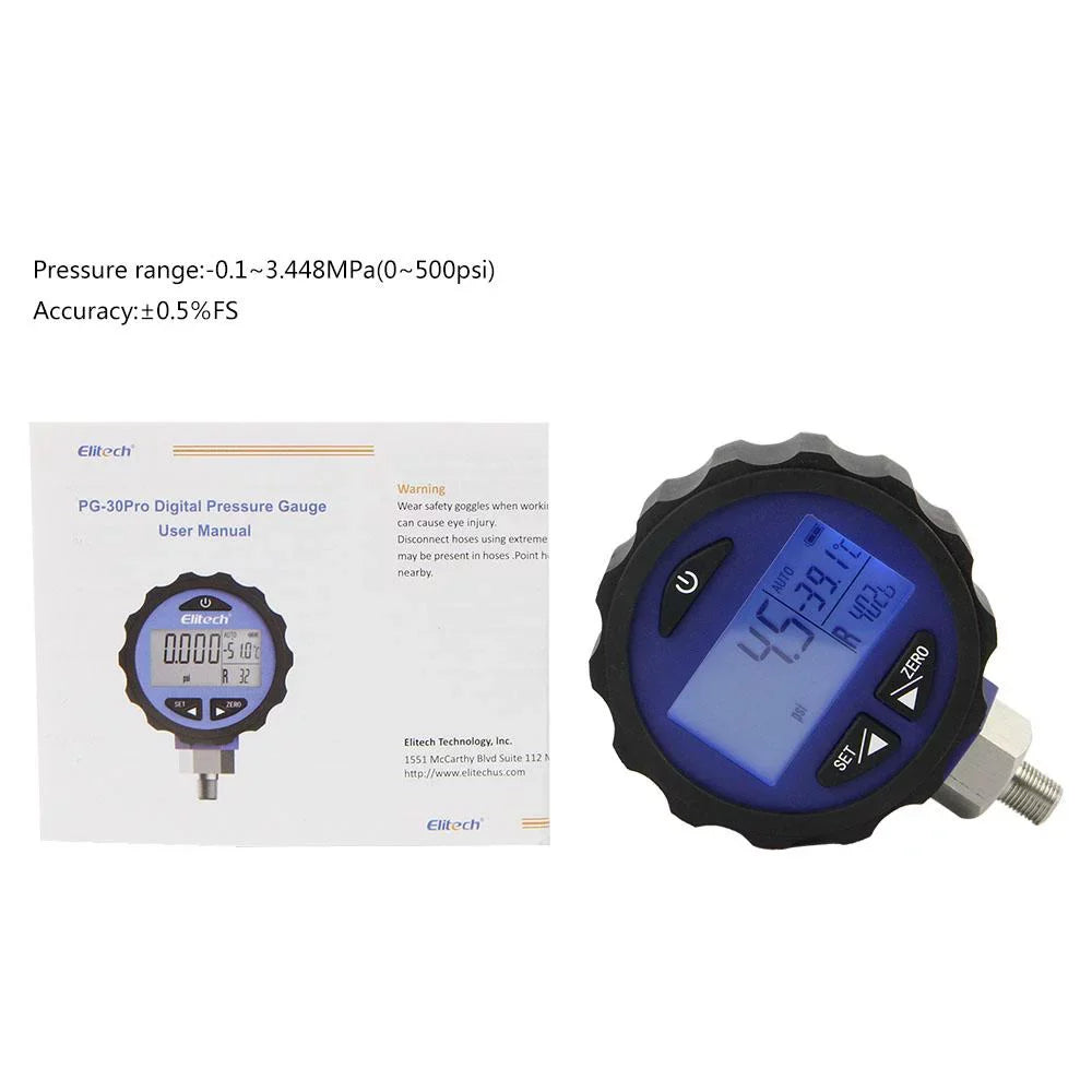 Elitech -30Pro Blue Digital  Pressure Gauge -14.5~500
