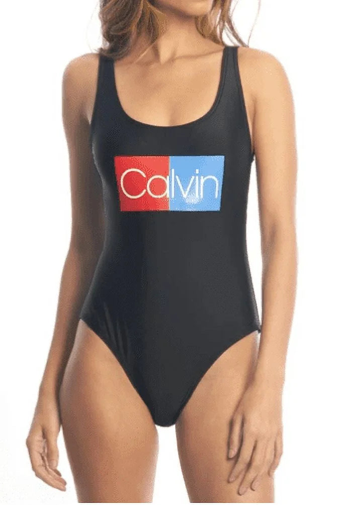 Calvin Klein  Logo Deep -Back One-Piece Swimsuit,  Large