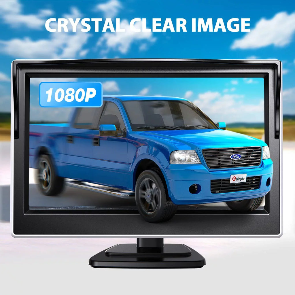 eRapta Backup Camera Monitor 5'' License Plate Car Rear View Reverse Backup Camera for Car Truck Trailer Minivan with  Waterproof Night Vision A5i