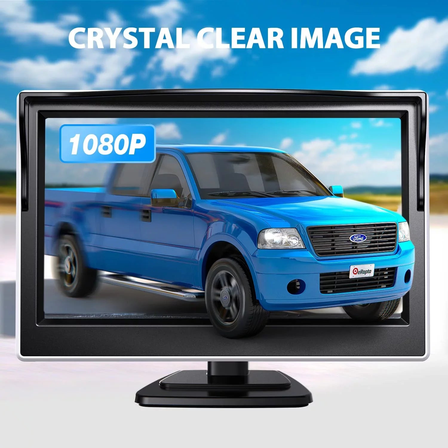 eRapta Backup Camera Monitor 5'' License Plate Car Rear View Reverse Backup Camera for Car Truck Trailer Minivan with  Waterproof Night Vision A5i