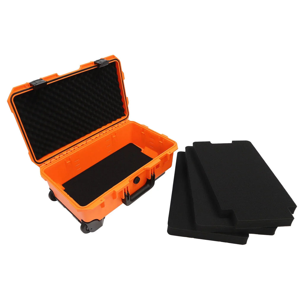 Miumaeov Hard Case with Foam Camera Case 22" Portable Foam Case  Waterproof Box Protective Digital Camera Case Portable Tool Box with Wheels and Retractable Pull Handle