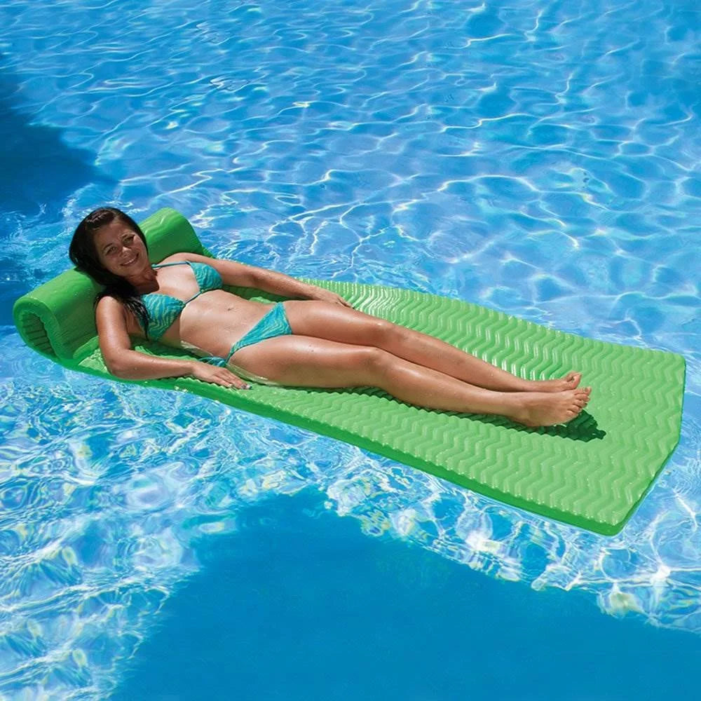 Poolmaster 70758 Soft Tropic Comfort Pool Lounger Mattress Float, Lime Green