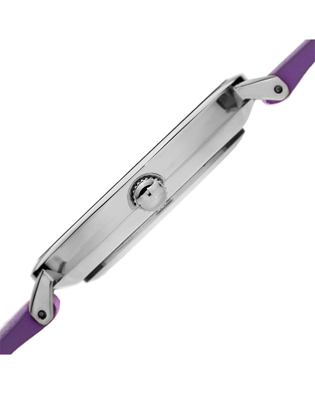 Women's  Silver-Tone Watch with Purple Leather Band