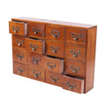 16 Drawers Vintage Wood Apothecary Medicine Cabinet Label Holder Card Catalog