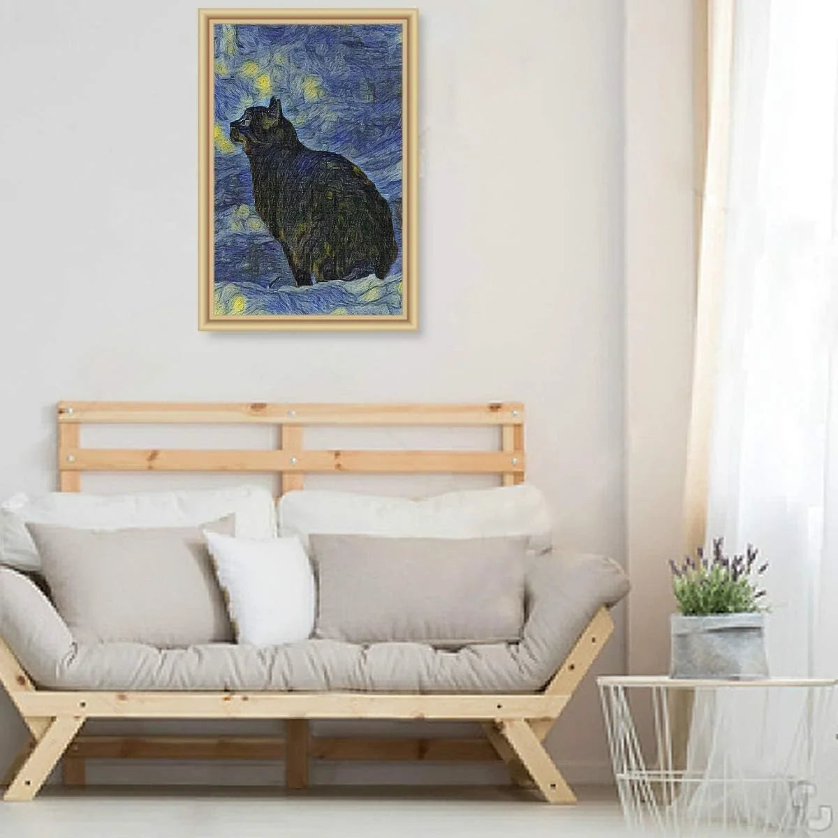 Wellsay Puzzles for Adults 1000 Piece Van Gogh Oil Painting Black Cat Jigsaw Puzzles Kids Educational Intellectual Fun Family Game  Decorative Wall Art Painting for Home