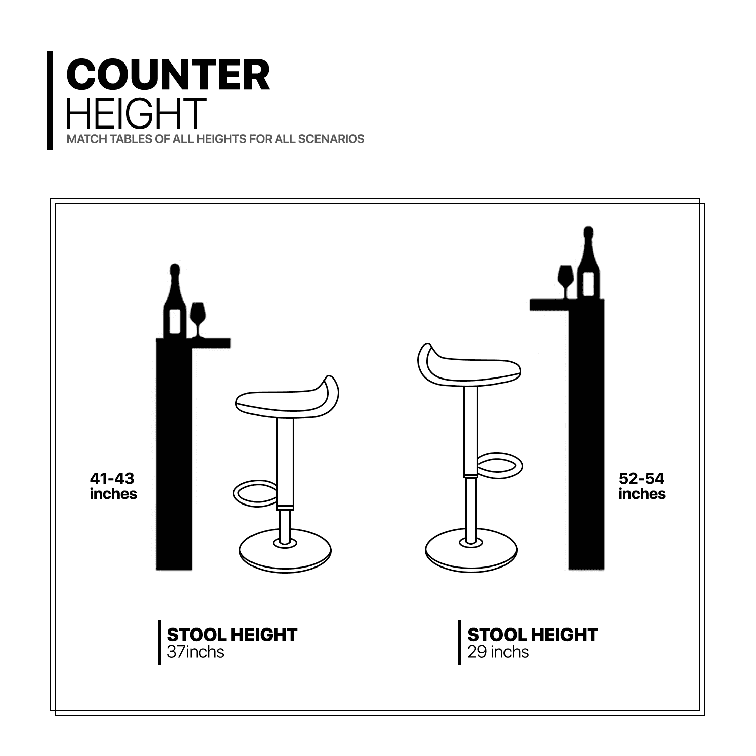 MoNiBloom Metal Bar Stools Set of 2 Counter Height Adjustable Swivel, with Footrest for Kitchen Dining Room Indoor Outdoor, Brown