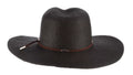Scala - Braid Safari Hat with Faux Suede Trim- Black. One Size