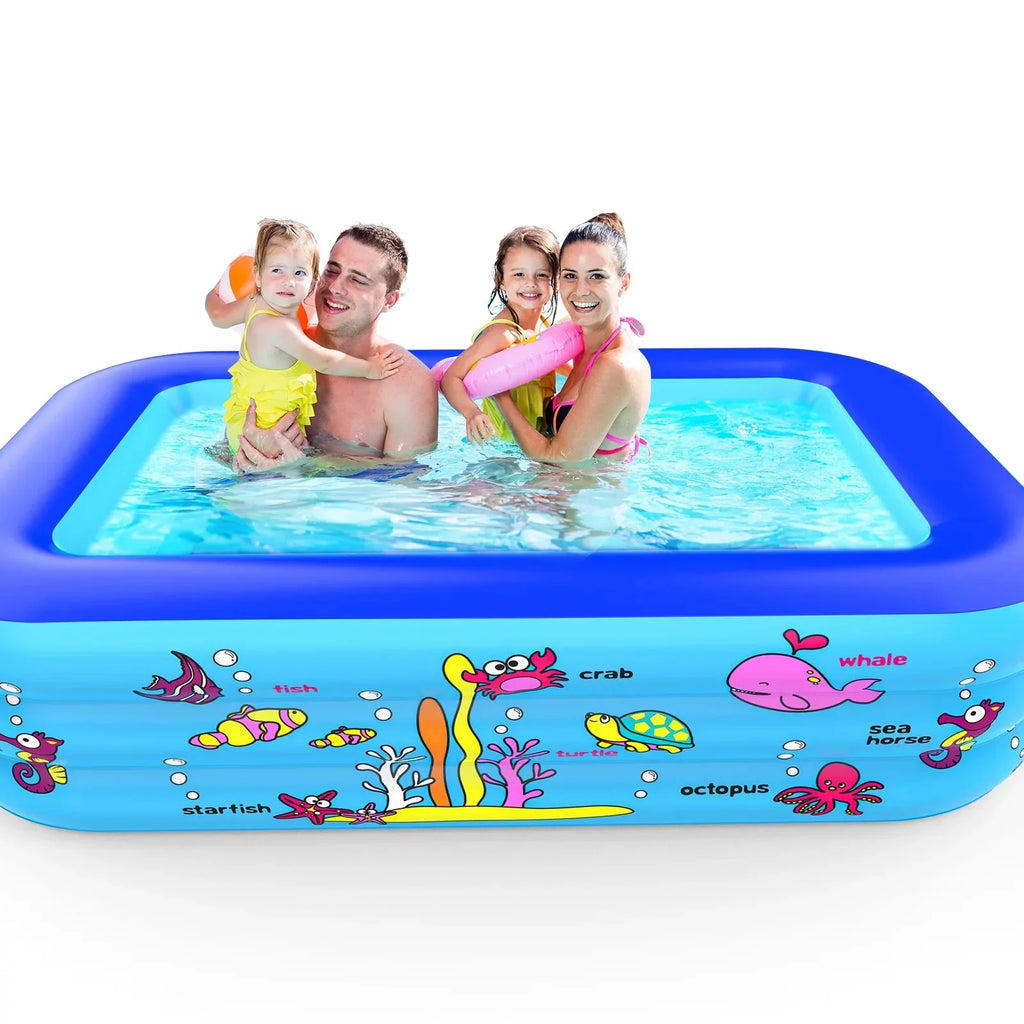 Inflatable Pool 83 * 57 * 26 inch, 3-Story Large Children's Family Lounge Swimming Pool