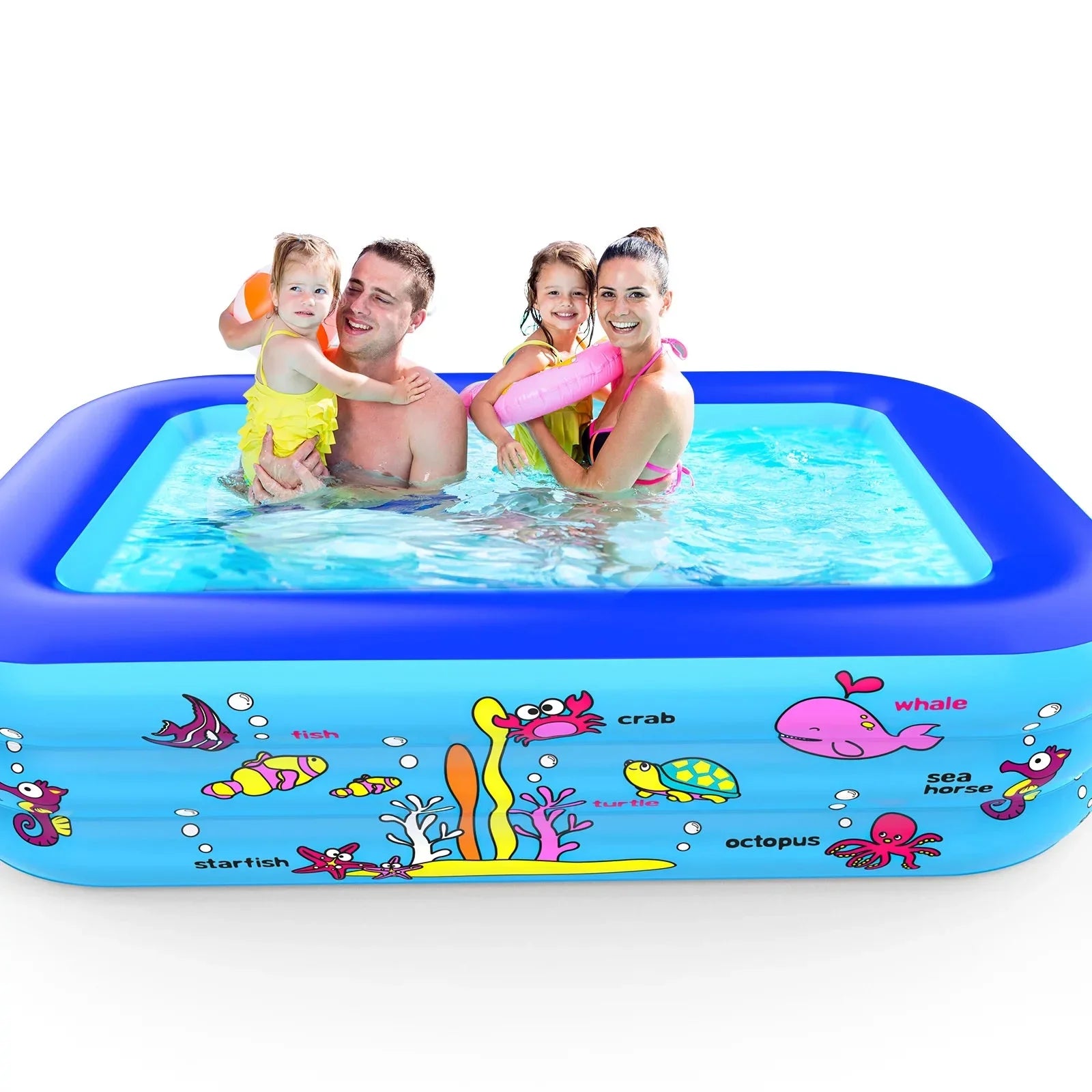 Inflatable Pool 83 * 57 * 26 inch, 3-Story Large Children's Family Lounge Swimming Pool