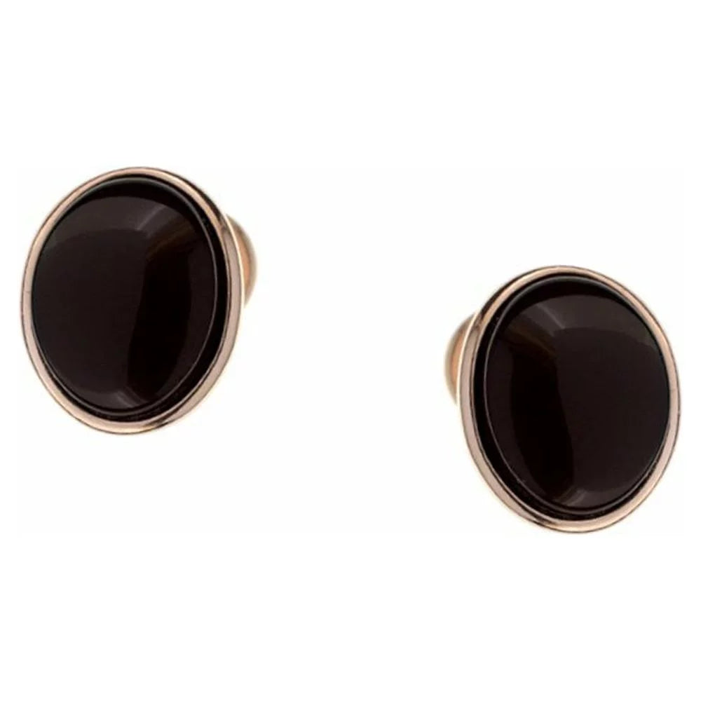 Stud Earrings with Cherry Color Baltic Amber in Gold-plated Sterling Silver 3796