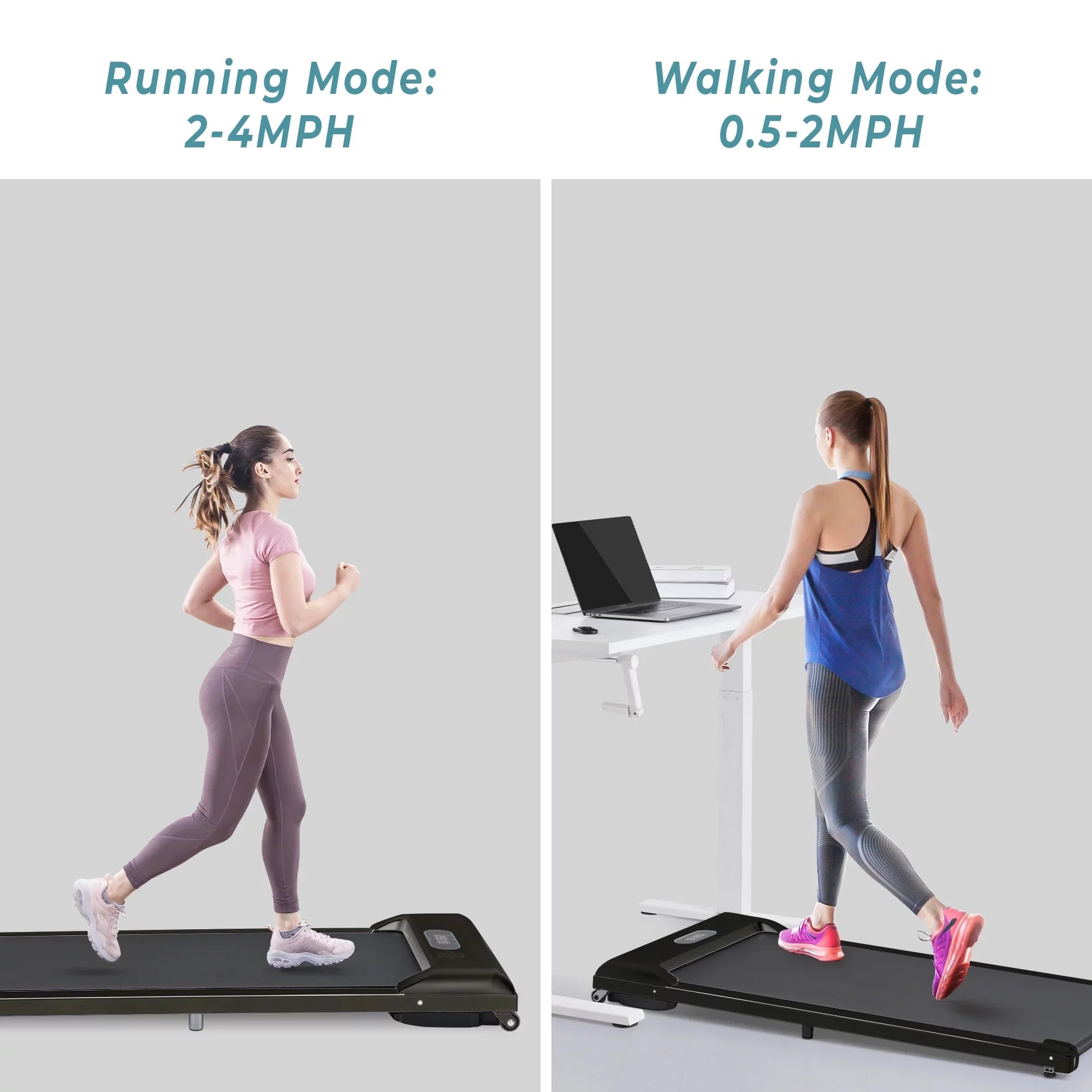 Walking Pad Treadmill,  Ultra-Quiet Under Desk Treadmill for Home Office Gym Use, 2.5HP Electric Treadmill with Bluetooth /speaker/Remote Control/Display, 2 in 1 Portable Walking Pad
