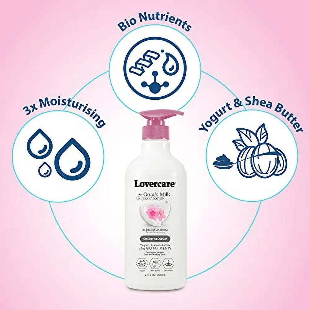 Lovercare Goat Milk Body Lotion for Dry Skin Cherry Blossom 27.05oz (800ml) - 2-