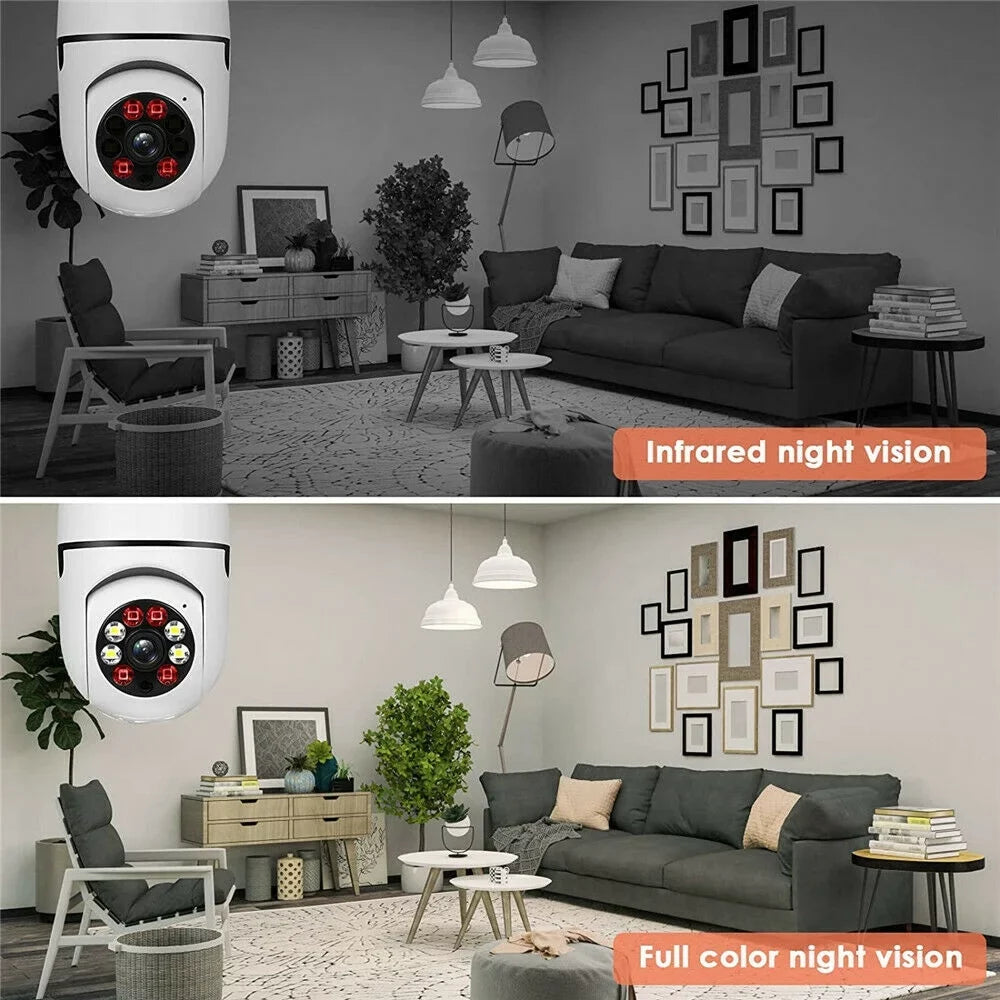 Toner -Party 4 Pack Light Bulb Security Cameras, 2.4G & 5G Wifi Security Camera, Wireless Security Camera Outdoor, 1080P  Outdoor Cameras for Home Security, 360° Wide Viewing, Night Vision
