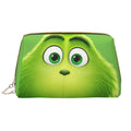 Green Grinch Cosmetic Bag Makeup Organizer Leather Portable Pouch Gift Travel Toiletry Bag Storage Purse