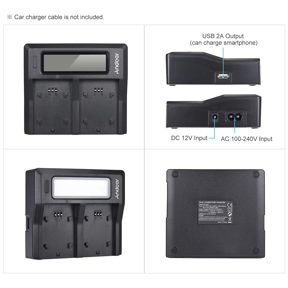 Tomshoo - Dual Channel  Battery Replacement for Sony