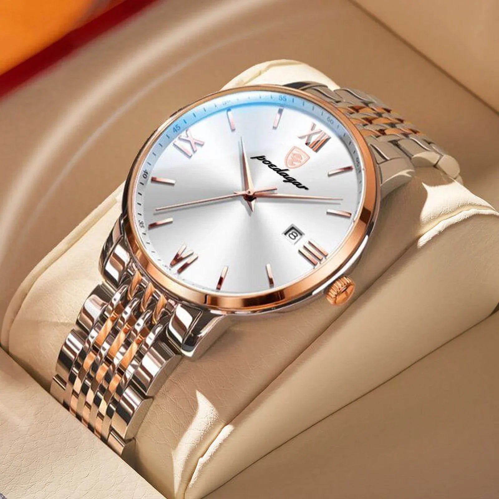New Men Ultra-Thin Watches Fashion Week Calender Business Cool Waterproof Luxury Stainless Steel Quartz Wristwatch