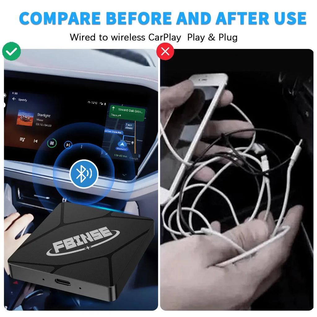 Fbinse Wired To Wireless Carplay Adapter Carplay Dongle  Connect