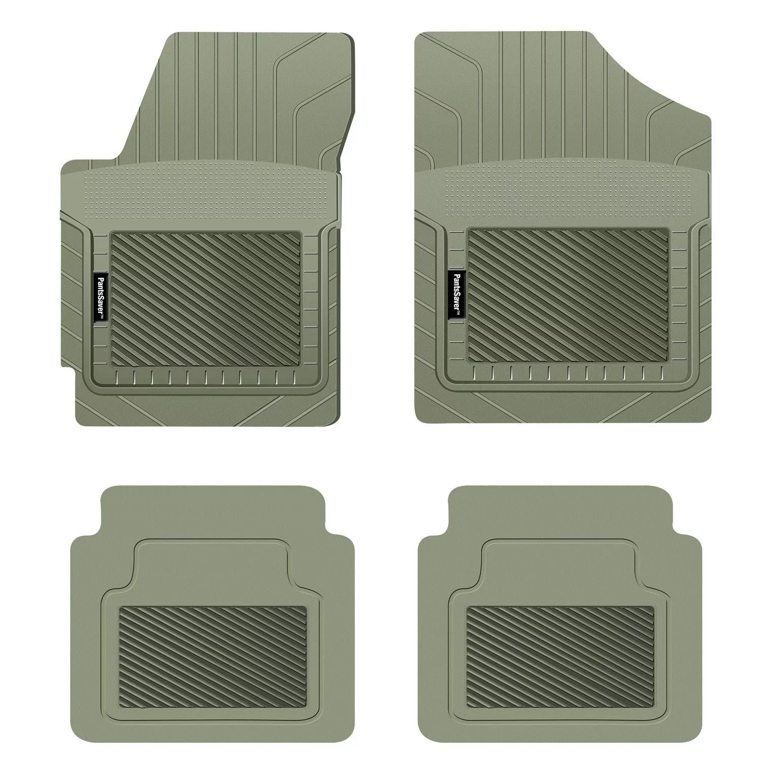 PantsSaver Custom Fit Car Floor Mats for Dodge Grand Caravan 2018, 4 pc, All Weather Protection for vehicles, Heavy Duty Weather Resistant Plastic,Gray