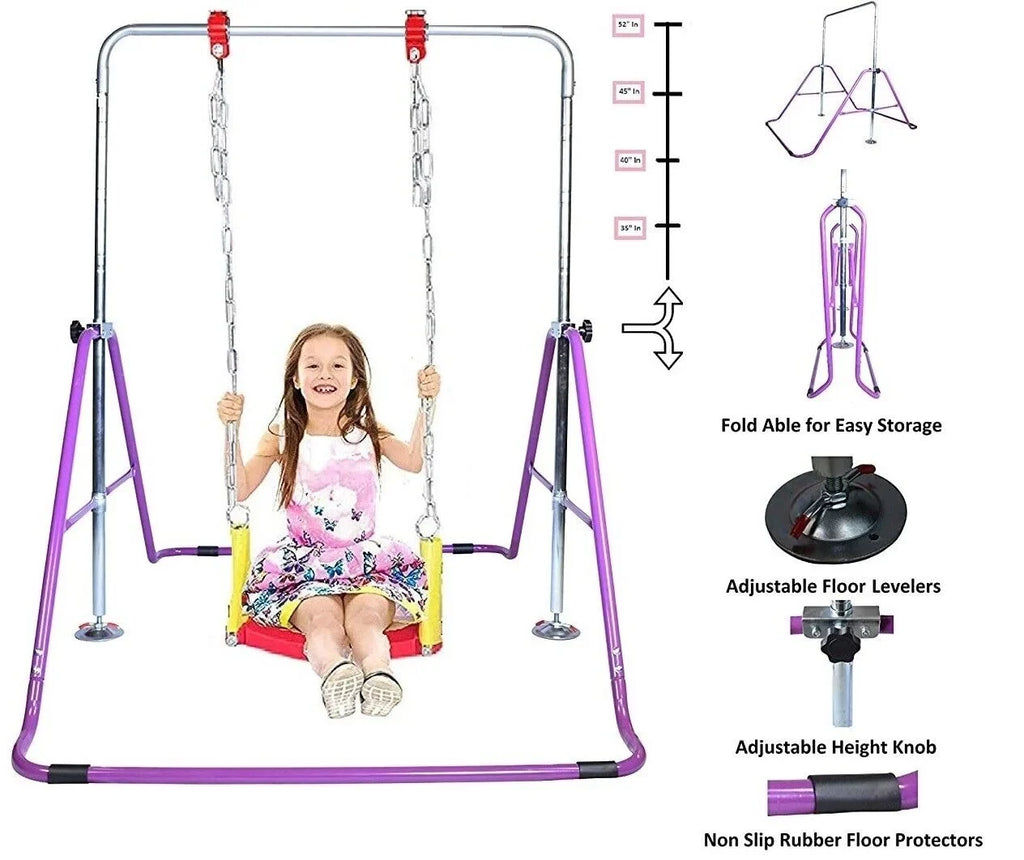 Expandable 3-in-1 Kids Gymnastics Horizontal Bar Set - Kip Training Jungle Gym