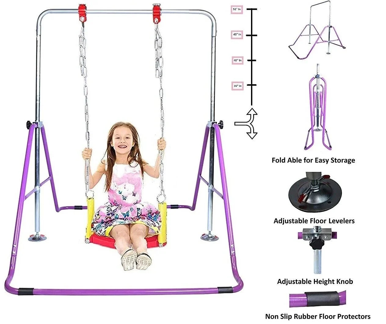 Expandable 3-in-1 Kids Gymnastics Horizontal Bar Set - Kip Training Jungle Gym