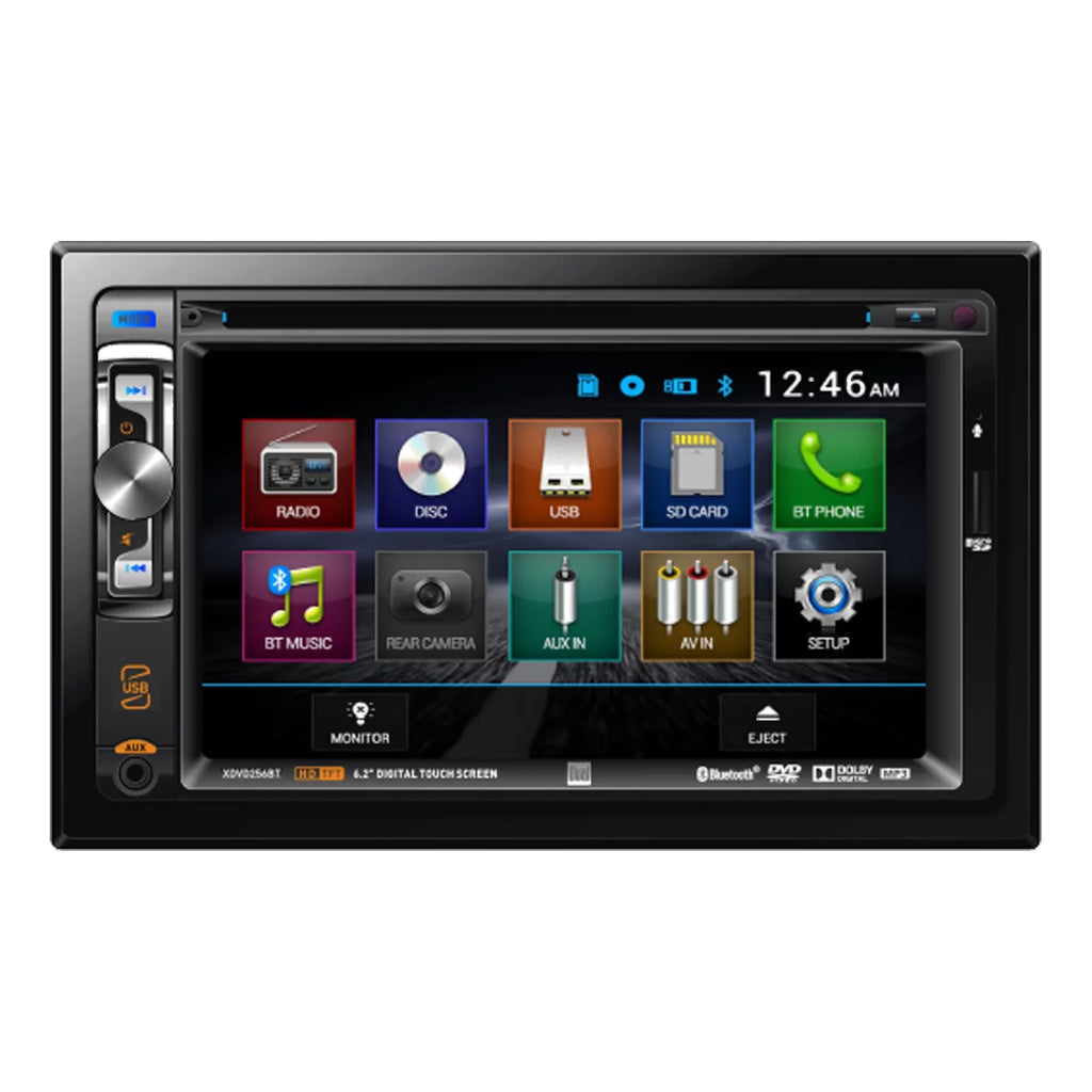 Enrock Dual  Double- 6.2" Touchscreen     Bluetooth Stereo Car Audio Receiver, Scosche  Dash Install Kit, with  Radio Wire Harness, Fits 2004-Up Select Ford