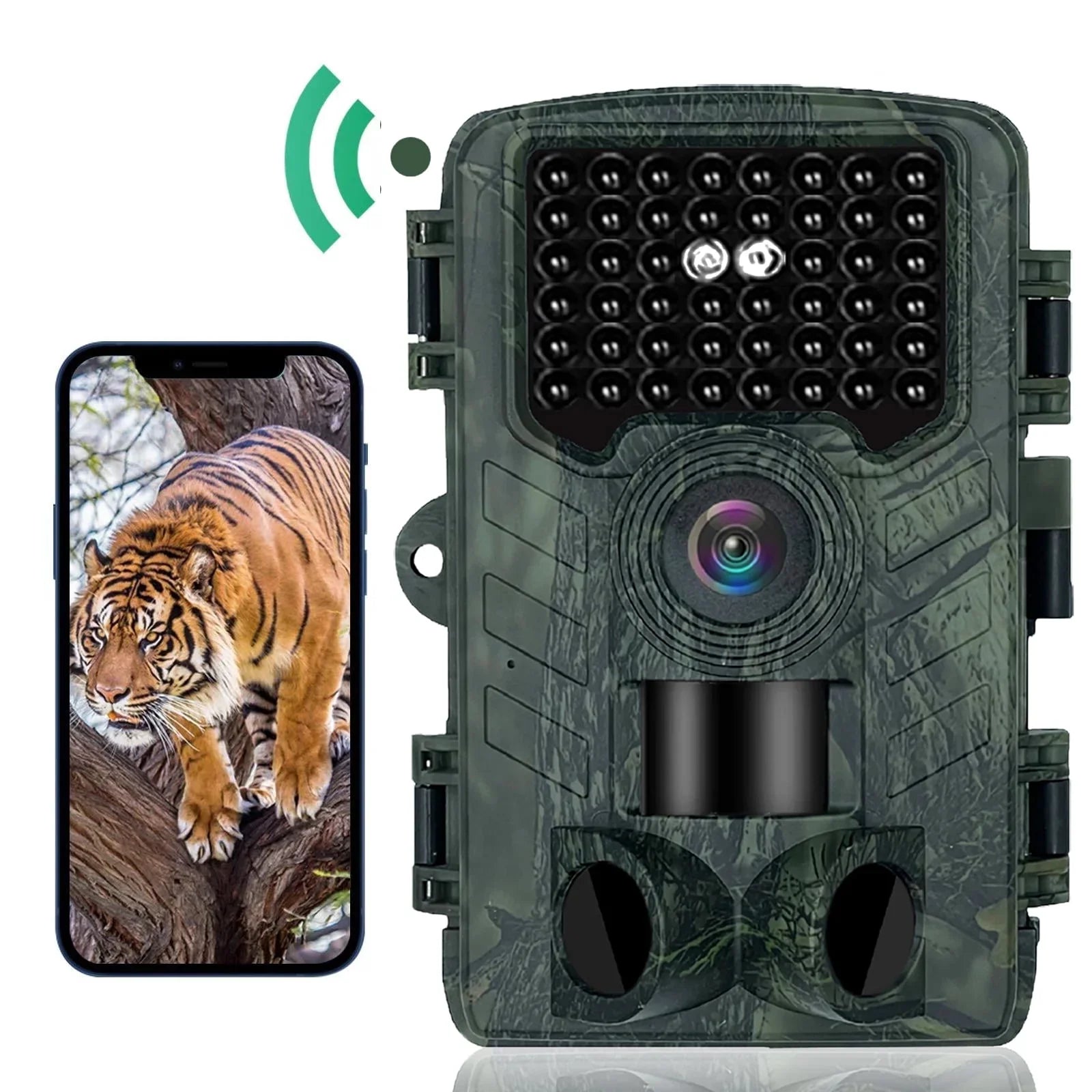 Trail Camera Wifi 4K 48MP Ultra High Definition Game Cameras with Night Vision Motion Activated 120°Wide Camera Lens  Waterproof,Deer Cameras That Send Pictures to Phone(64GB Memory Card)