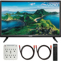 Vizio D24f- -Series 24 inch Class Smart  2019 Bundle with Deco Gear Pack Of 2 6FT Universal 4K  2.0 Cable and 6-Outlet Surge Adapter with Night Light