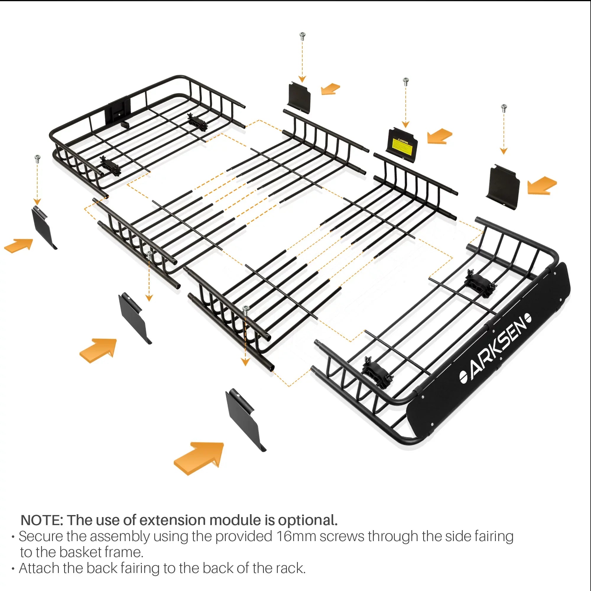 84"x 39"x 6" Universal Roof Rack Cargo Extension Car Top Luggage Holder Carrier Basket  Camping, Black