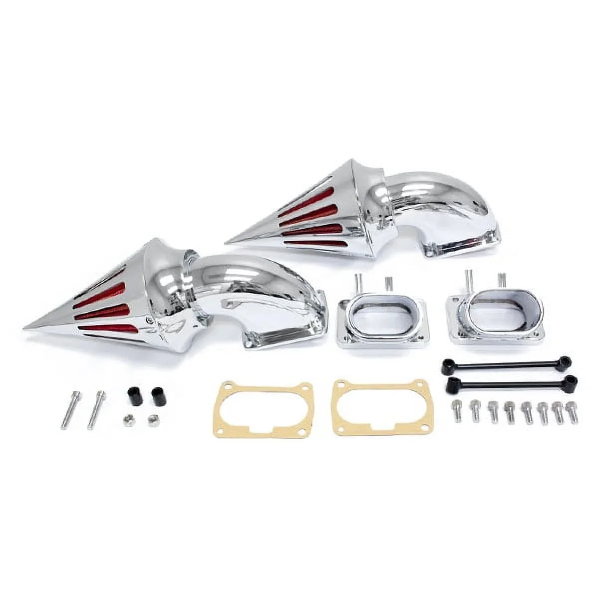 Krator Chrome Dual Spike Air Intake Cleaner - Plus Filter Compatible with 2006 Suzuki Boulevard