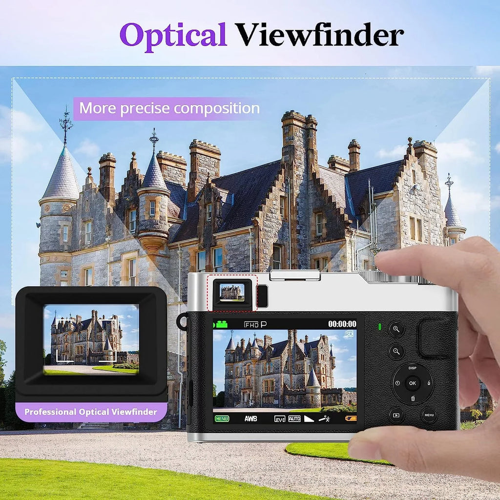 4K Digital Camera for Photography Autofocus 48MP 4K Camera for Vlogging YouTube 16X Digital Zoom Video Camera with 32GB  Card