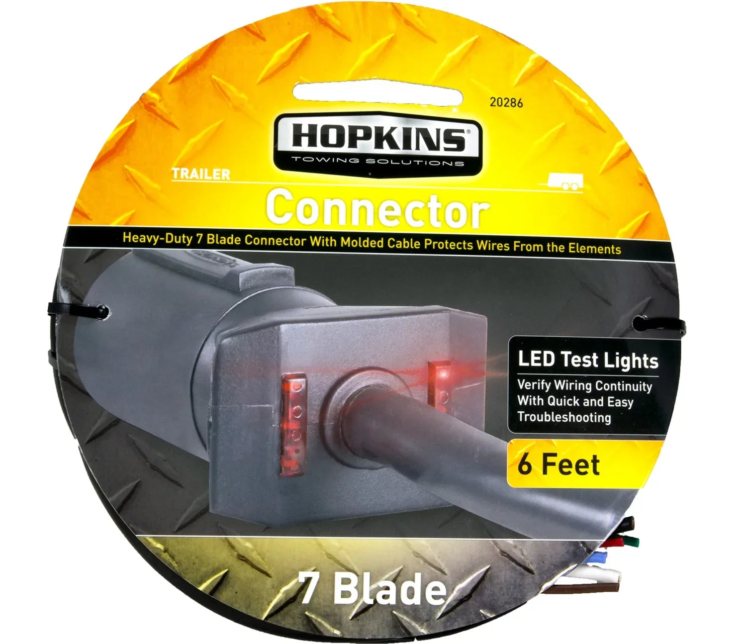 Hopkins Towing Solution 20286  Test 7 Blade Trailer End Molded Cable