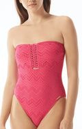 Vince Camuto   Crochet Bandeau One-Piece Swimsuit,  6