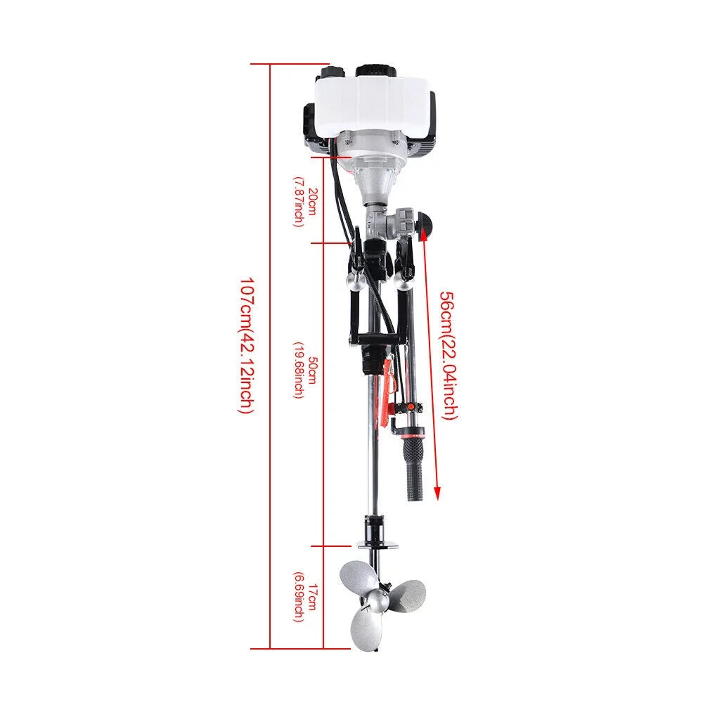 2.3HP 2Stroke Outboard Motor Kayak Boat Engine Long Shaft /Air Cooling System