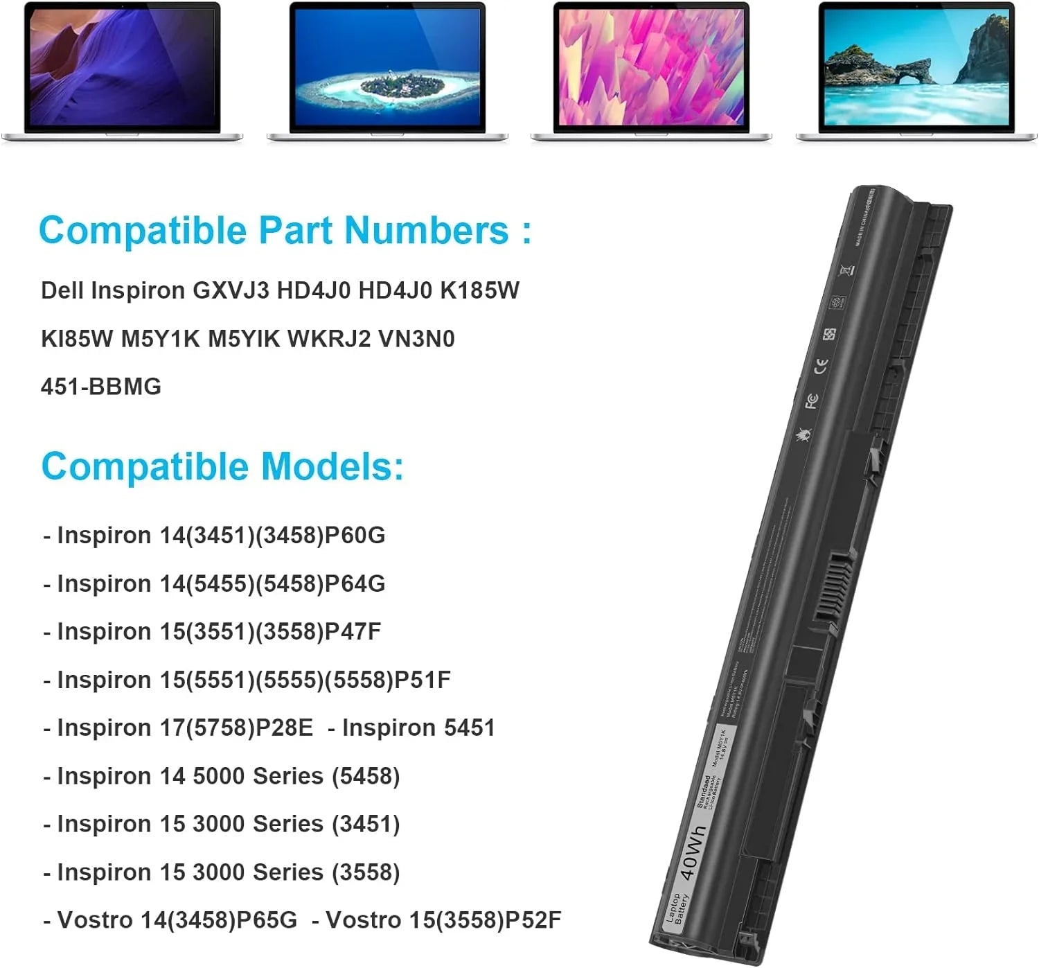Laptop y for Dell Inspiron 14 15 17 5000 3000 Series 5559 5558 3551 3451 3558 i3558 3567 5755 5756 5458