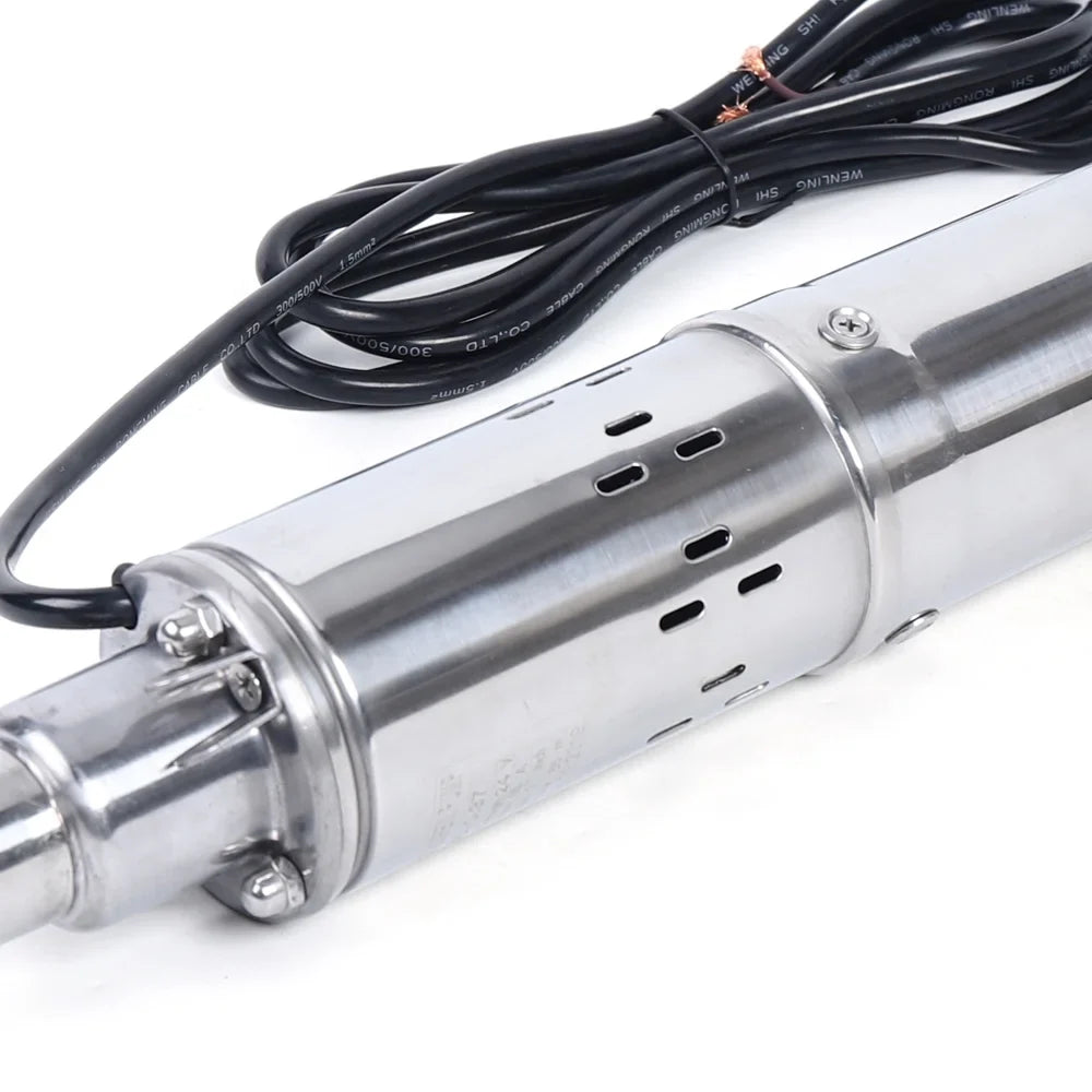 24V 370W Solar Water Pump Deep Well Solar Submersible Pump Head Stainless Screw Pump for Pond Farm Irrigation