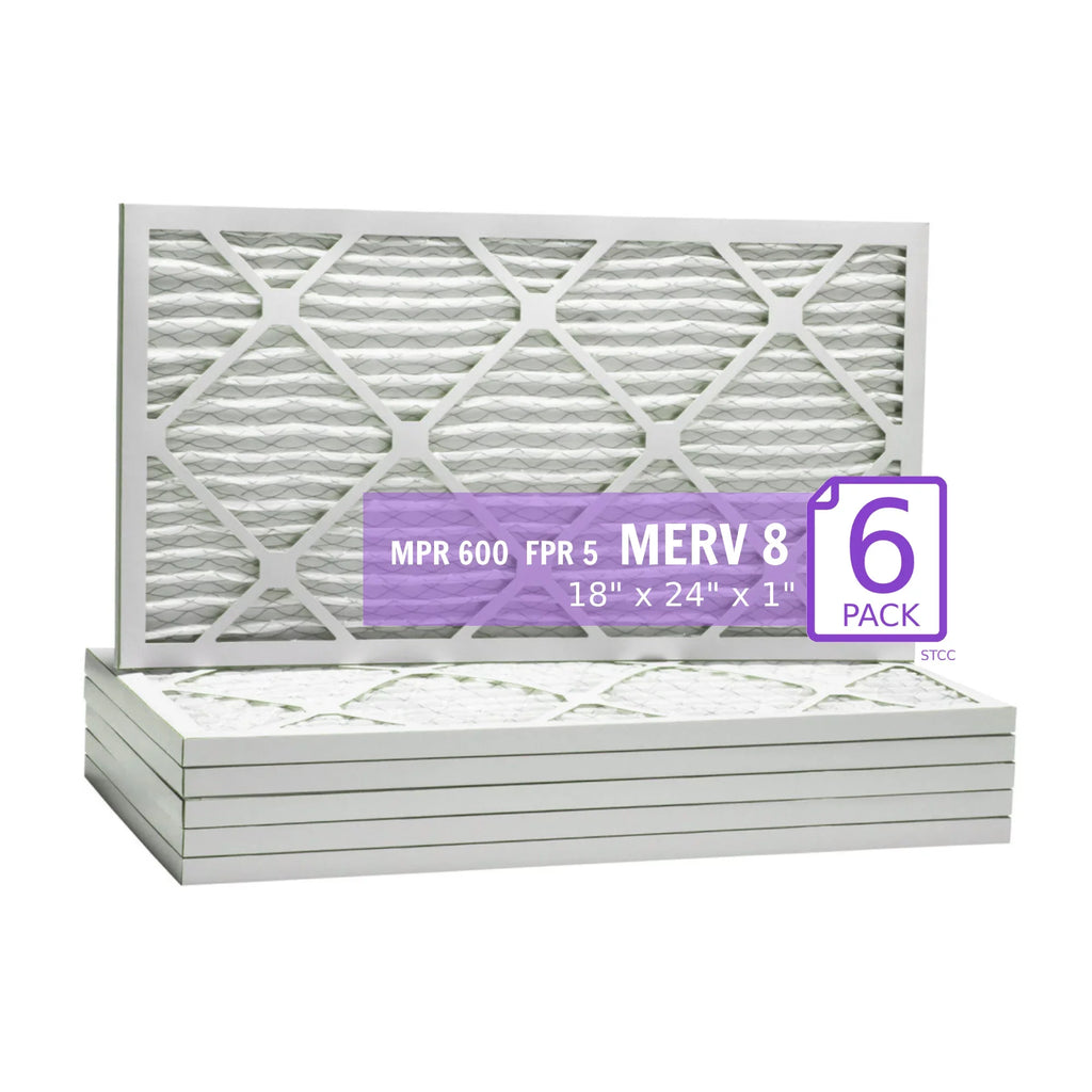 18x24x1, Purolator  Extended Surface Pleated Air Filter, Mechanical  8, (6 Pack)