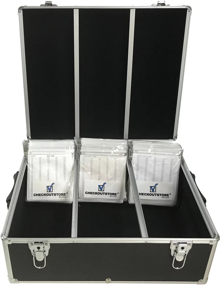 CheckOutStore Black Aluminum / Hanging Sleeves Storage Box (Holds 600 Discs)