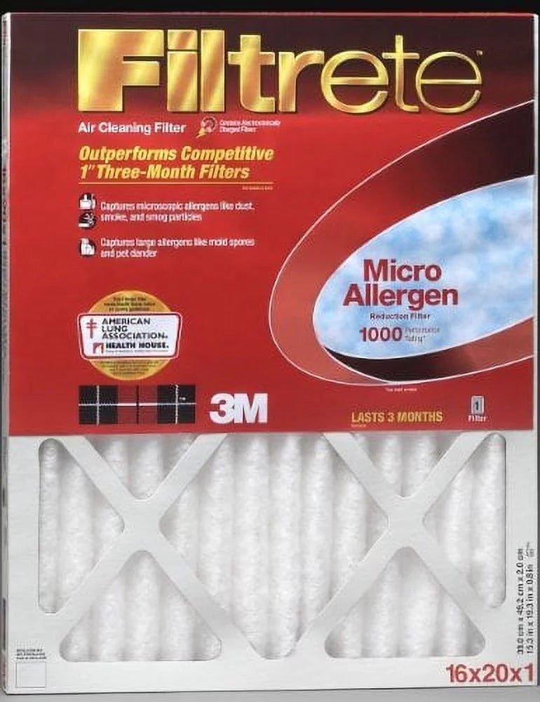 20x20x1, Filtrate Micro Allergen Air Filter,  11, by 3M