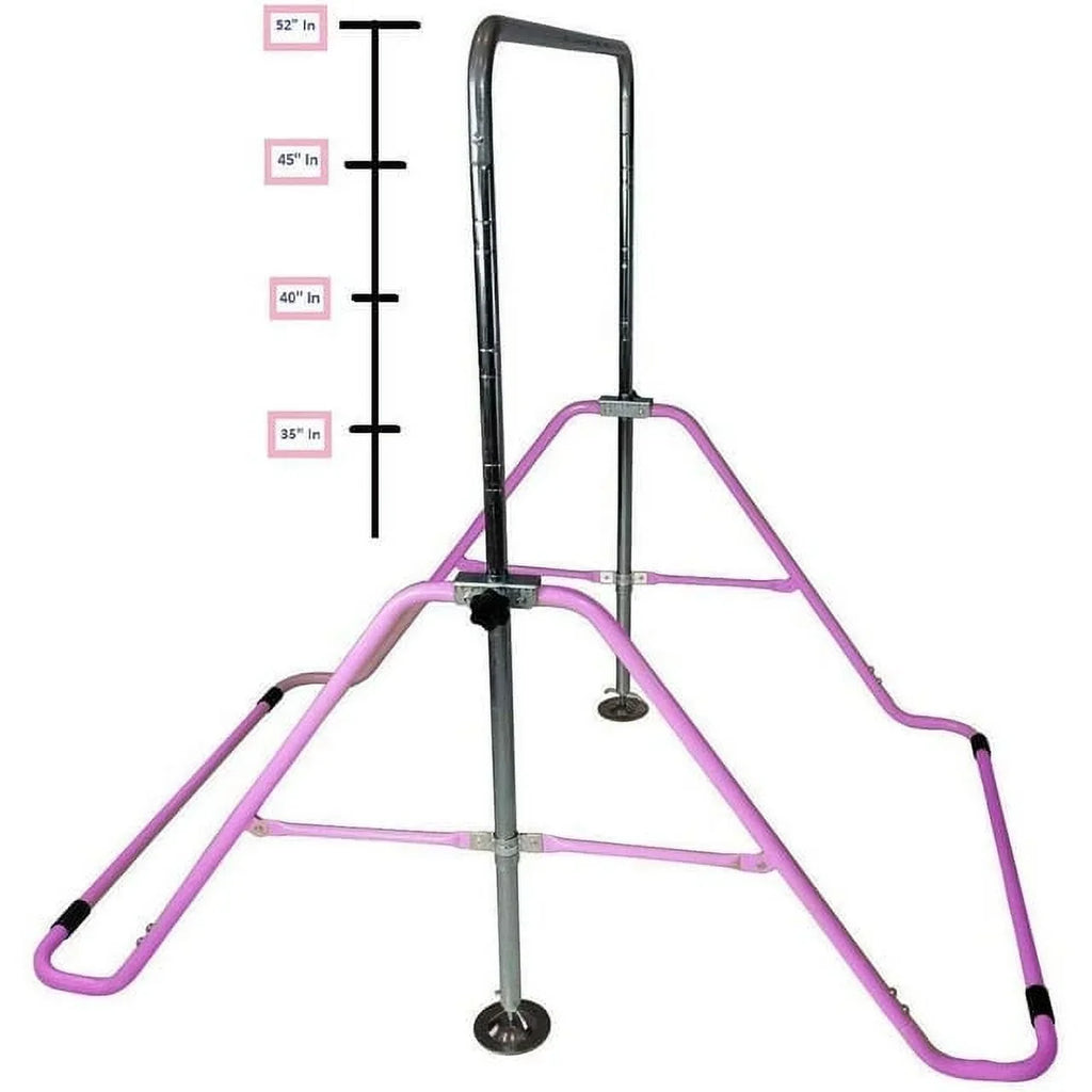 Junior Pro Gymnastics Bar: Pink Monkey Bar Climbing Tower for Kids' Horizontal Kip Bar Training
