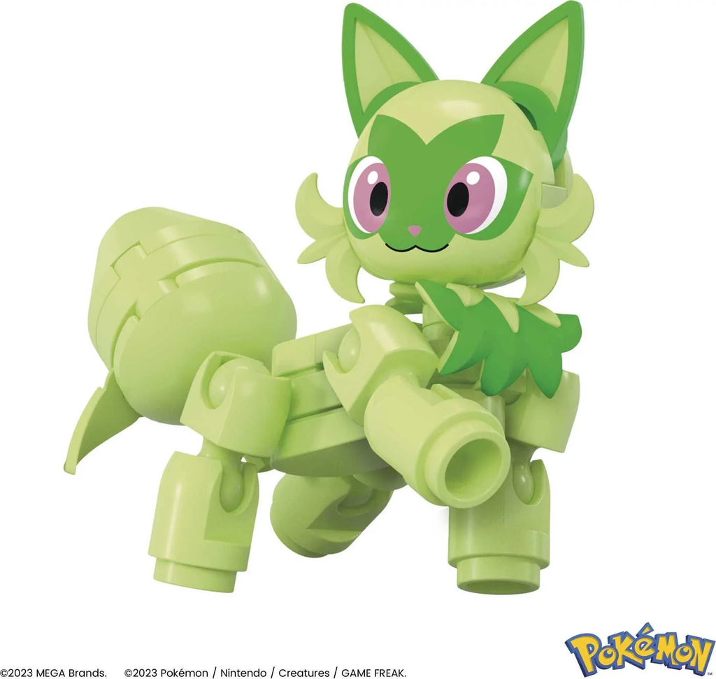 Pokemon Sprigatito Building Toy Kit, Poseable Action Figure with Poke Ball (27 Pieces) for Kids