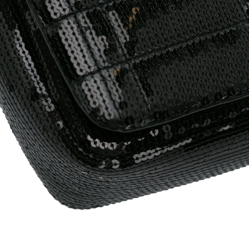 Pre-Owned Authenticated Burberry Small Sequin Lola Bag Calf Leather Black Crossbody Bag Unisex (Good)