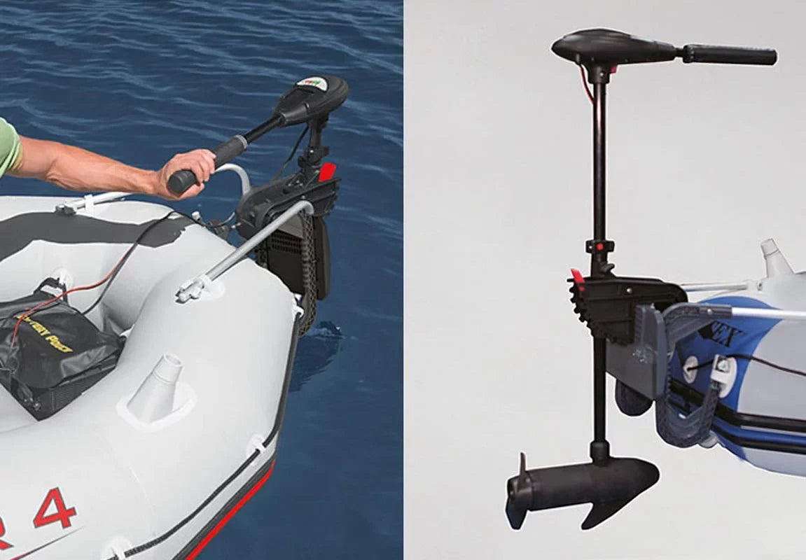 Intex 5 Person Fishing Boat Set w/2 Oars & Eight Speed Trolling Motor