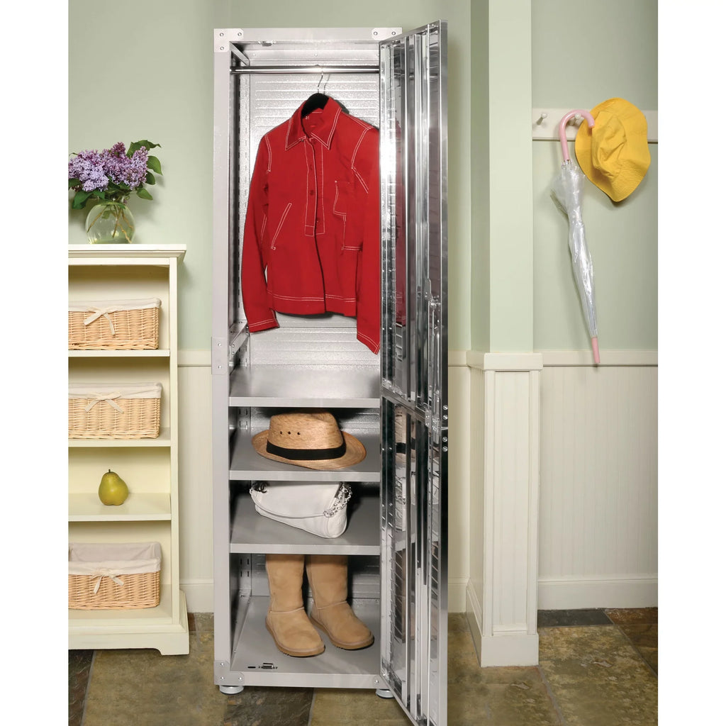 Seville Classics UltraHD Locker Storage Cabinet, 18"  x 24"  x 72" , Granite Gray