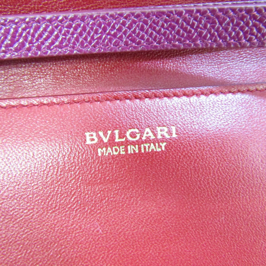 Pre-Owned Bvlgari Bvlgari Bvlgari 281715 Women's Leather Phone Wallet Purple,Red Color (Good)