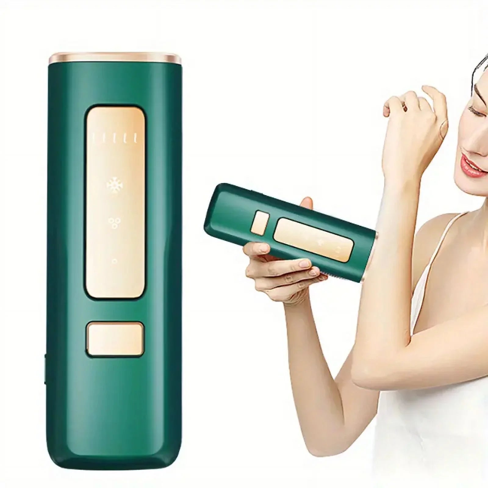 Laser Hair Removal, Painless Laser Hair Removal, Nearly Painless, Flawless Facial Hair Remover, Long-Lasting Result Safe for Reducing in Hair Growth for Body & Face, Green