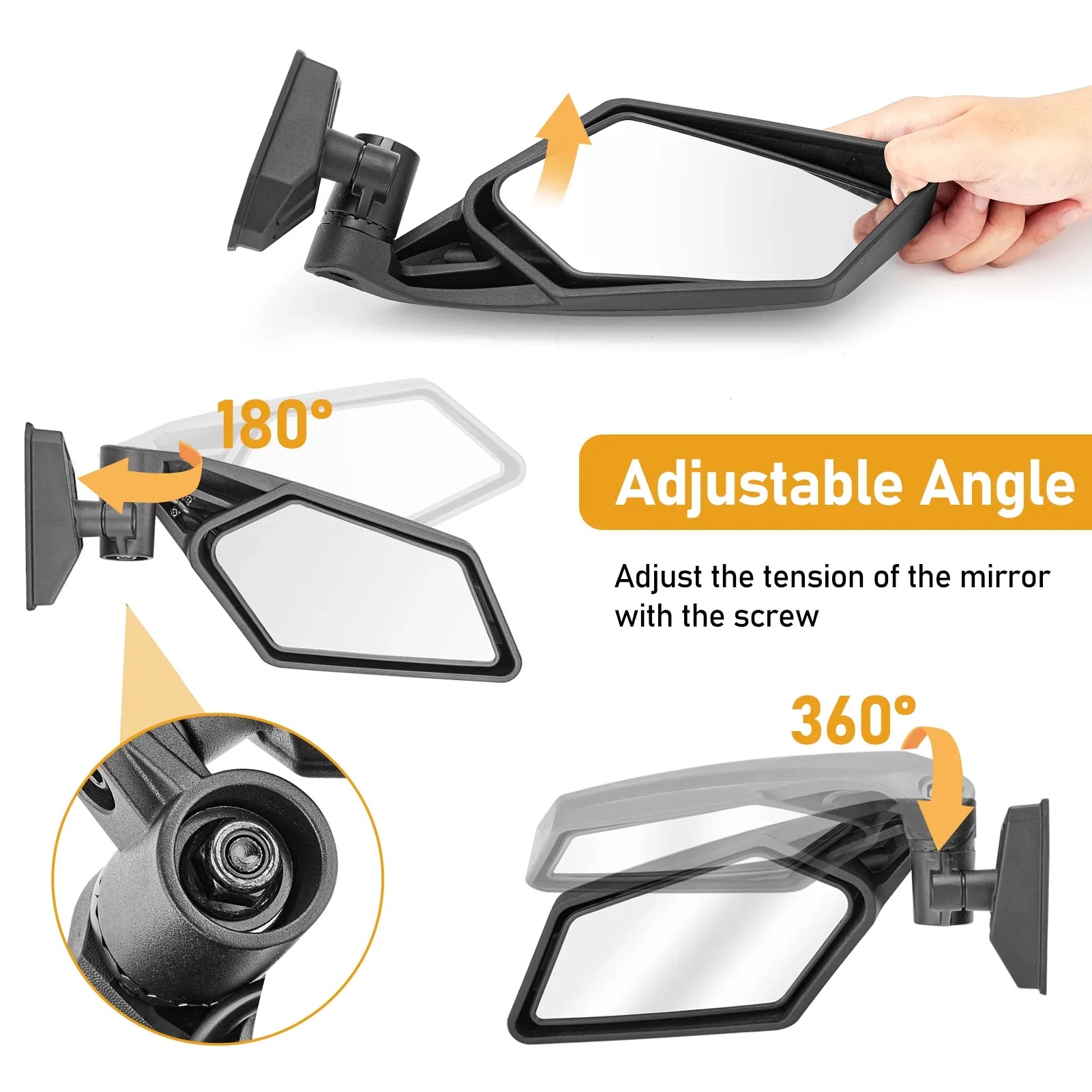 '-  360° Adjustable Racing Side Rear View Mirrors For Can-Am Maverick    Turbo 2017-2022 | Upgrade Style